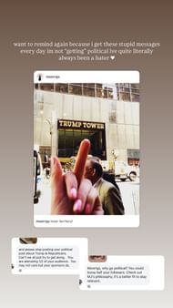 A screenshot of Morgan Riddle's Instagram story